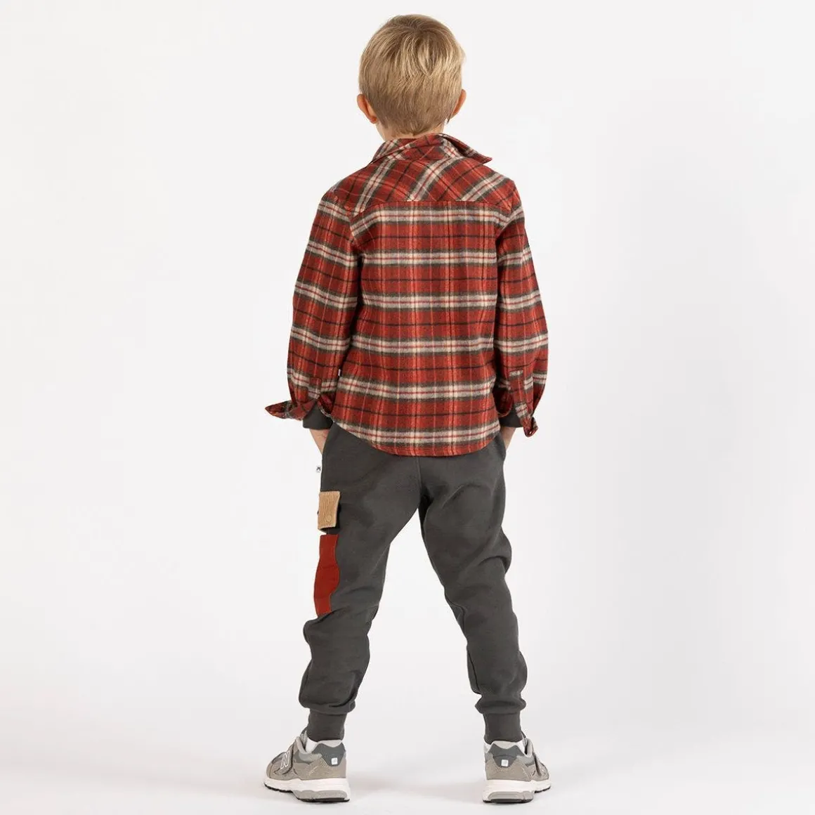 Camicia in flanella a quadri con zip per ragazzo