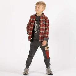 Camicia in flanella a quadri con zip per ragazzo