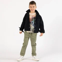 Camicia in gabardina nera per ragazzo