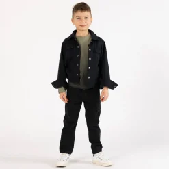 Camicia in gabardina nera per ragazzo