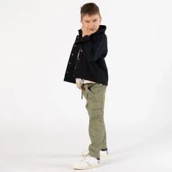 Camicia in gabardina nera per ragazzo