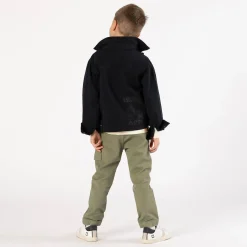 Camicia in gabardina nera per ragazzo