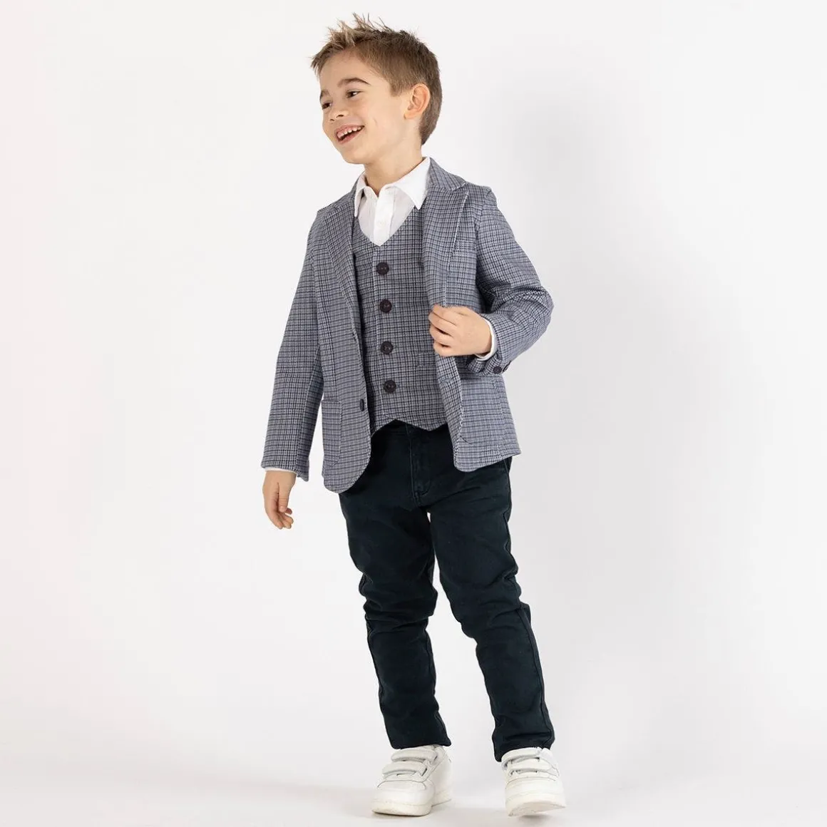 Camicia in popeline stretch per bambino