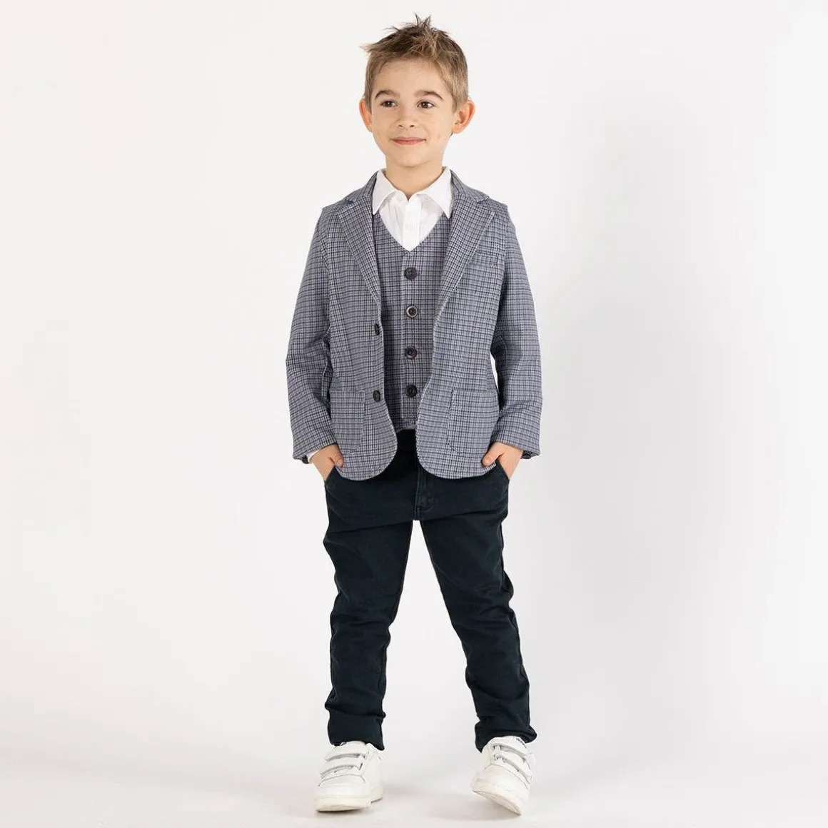 Camicia in popeline stretch per bambino