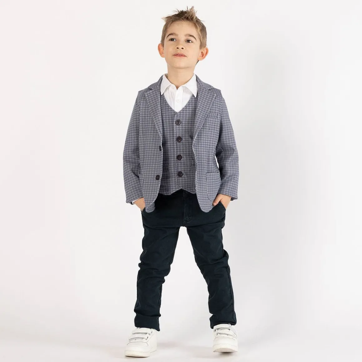 Camicia in popeline stretch per bambino