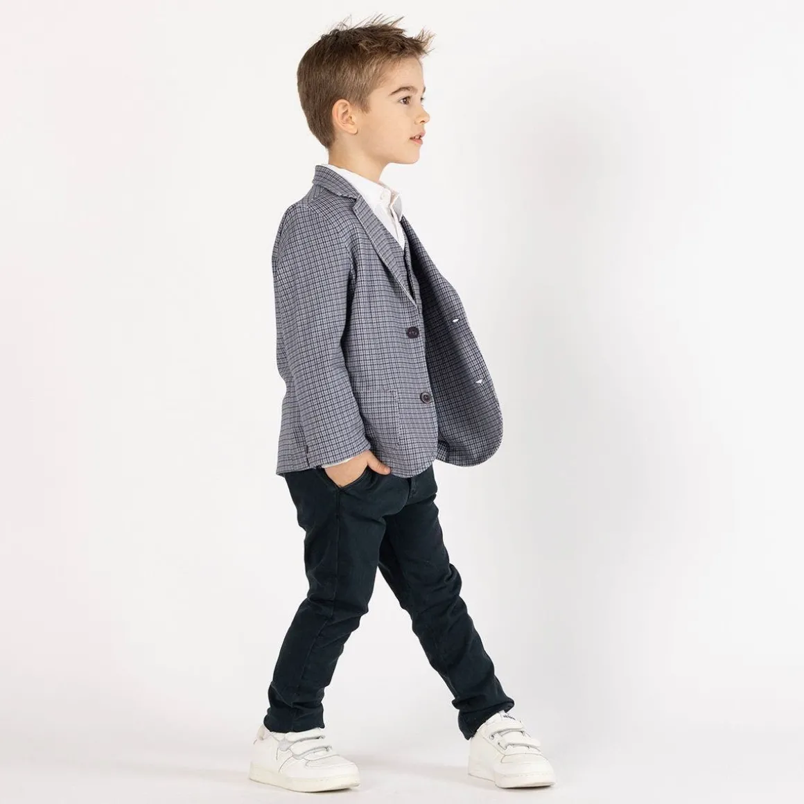 Camicia in popeline stretch per bambino