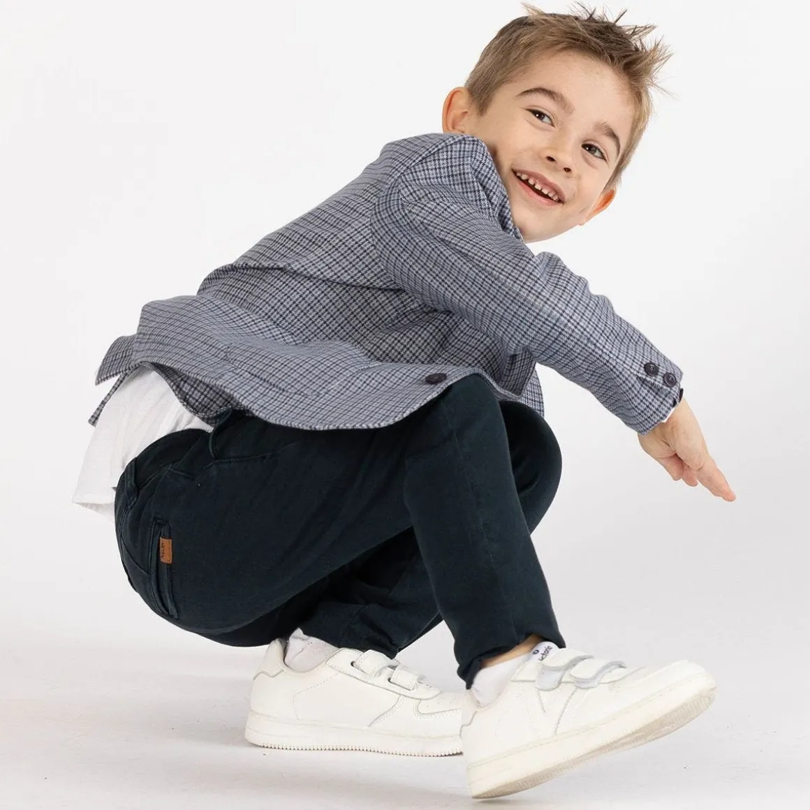 Camicia in popeline stretch per bambino