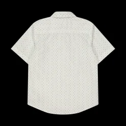 Camicia in tela di cotone con micro disegno da bambino