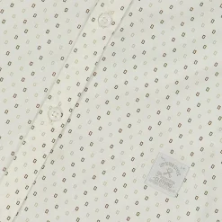 Camicia in tela di cotone con micro disegno da bambino