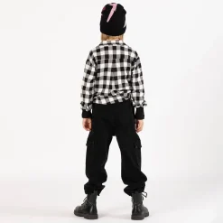 Camicia oversize a quadri per bambina