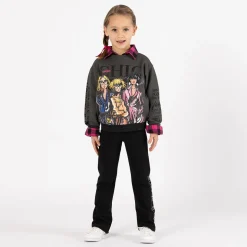 Camicia oversize a quadri per bambina