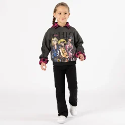 Camicia oversize a quadri per bambina