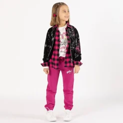 Camicia oversize a quadri per bambina