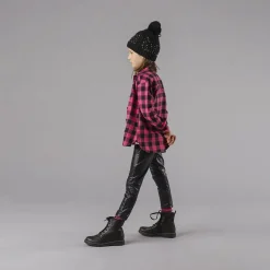 Camicia oversize a quadri per bambina