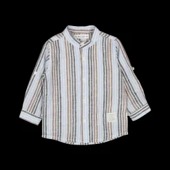 Camicia rigata in misto lino per bambino