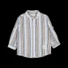 Camicia rigata in misto lino per neonato