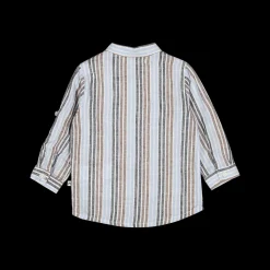 Camicia rigata in misto lino per bambino