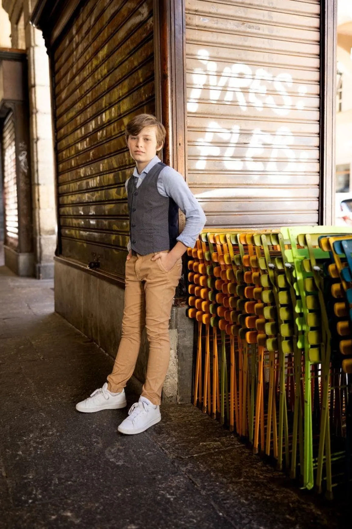 Camicia rigata per ragazzo