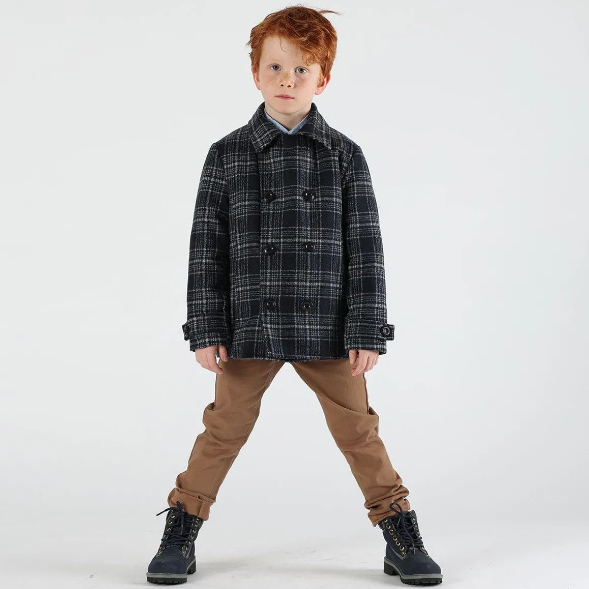 Cappotto a quadri per bambino