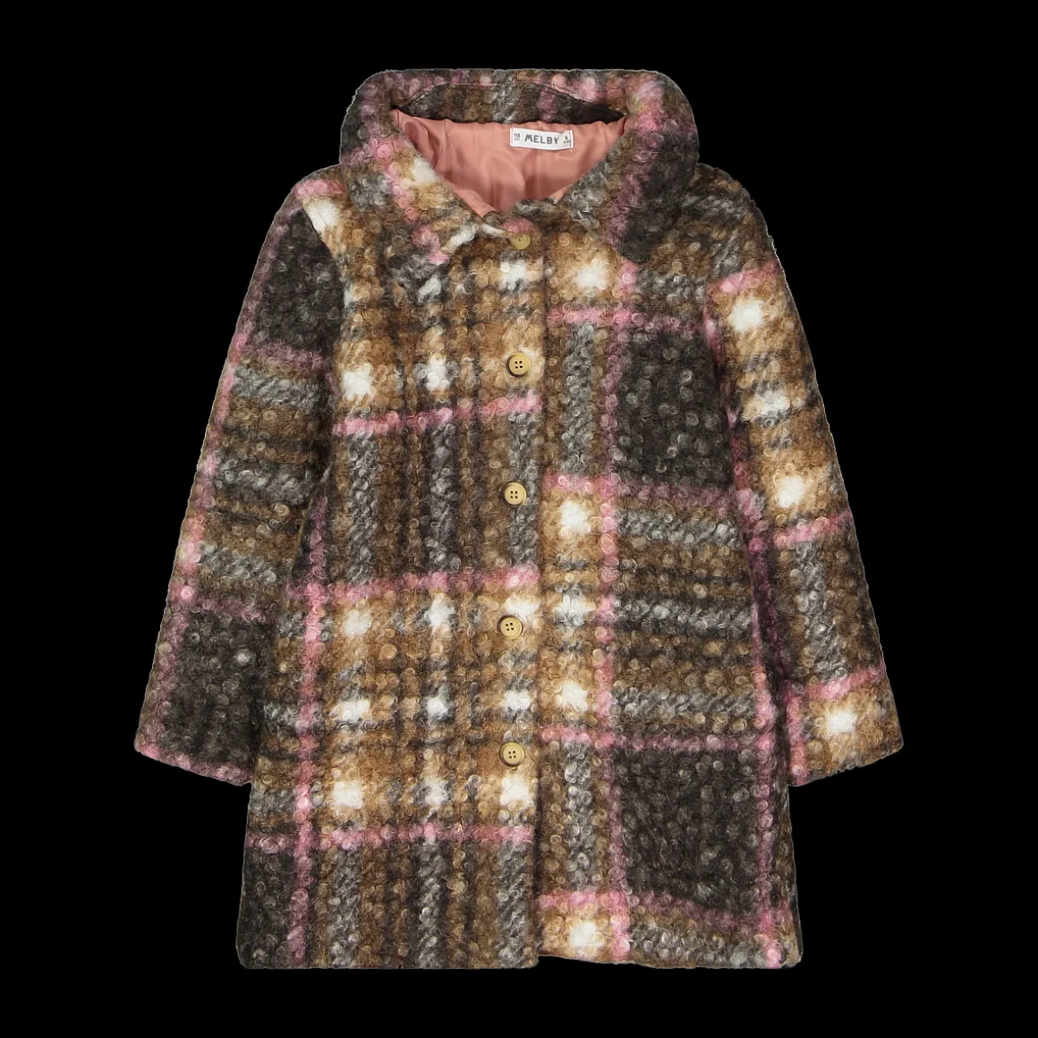 Cappotto in ricciolino quadri bambina