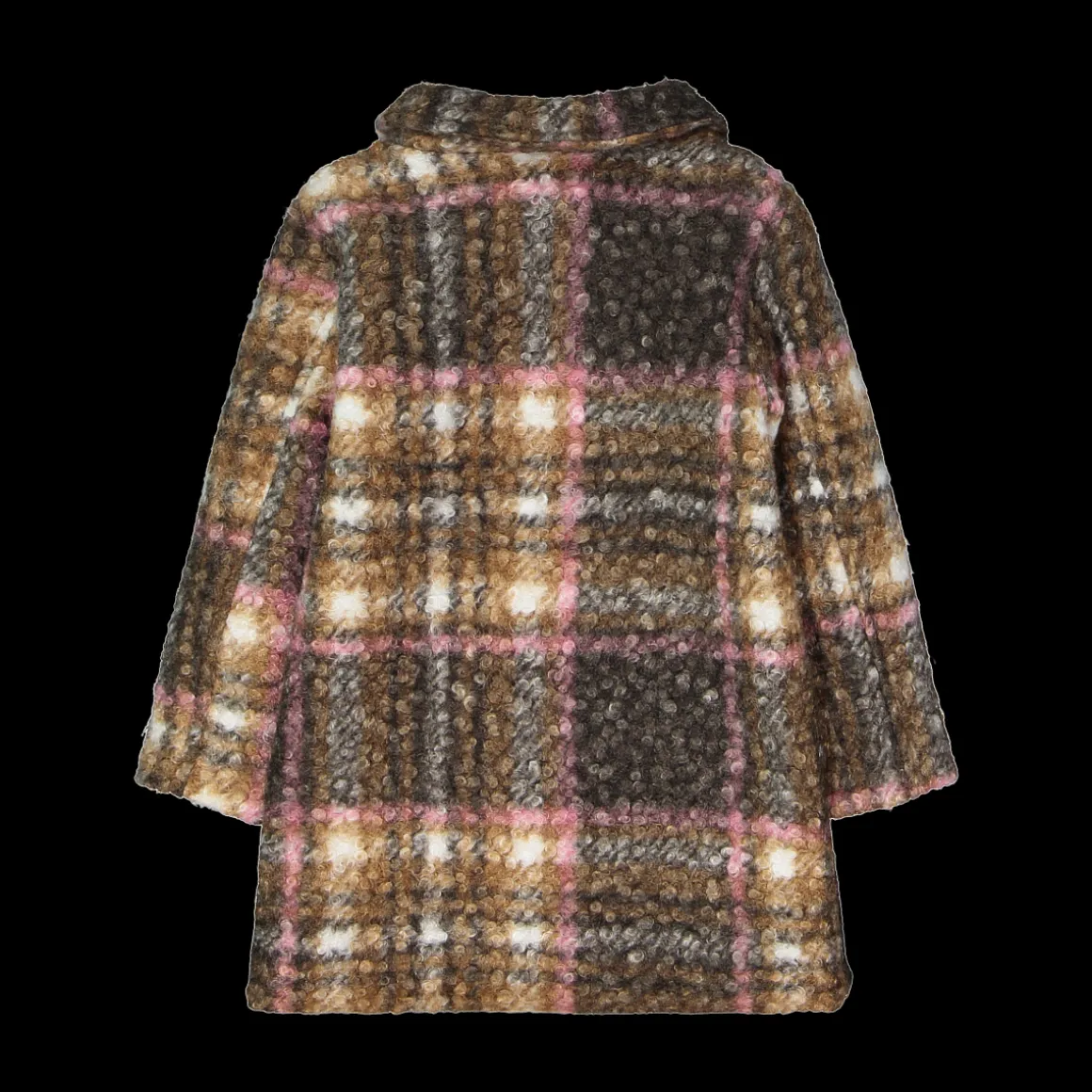 Cappotto in ricciolino quadri bambina
