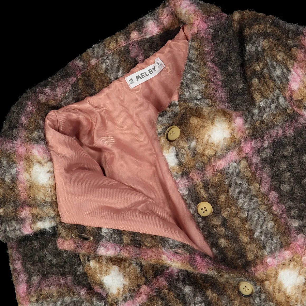 Cappotto in ricciolino quadri bambina