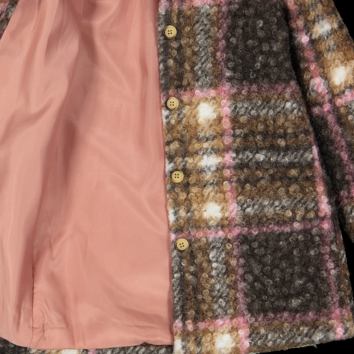 Cappotto in ricciolino quadri bambina