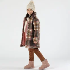 Cappotto in ricciolino quadri bambina