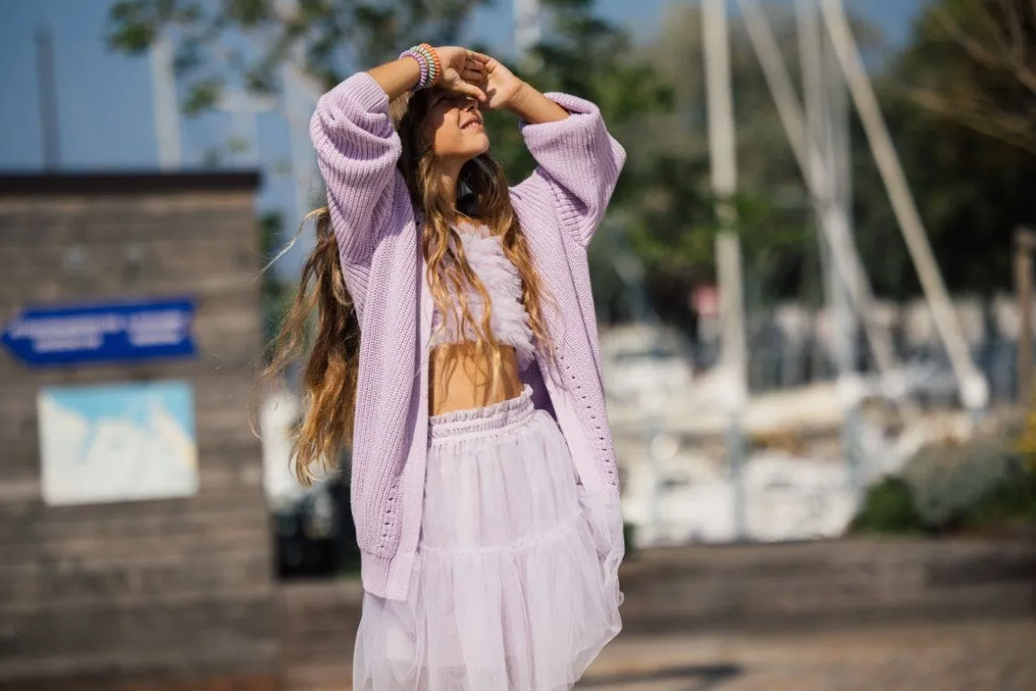 Cardigan con vestibilità oversize per bambina