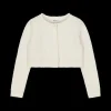 Cardigan da bambina in cotone con paillettes