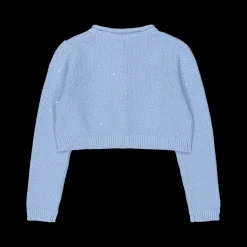 Cardigan da bambina in cotone con paillettes