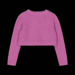 Cardigan da bambina in cotone con paillettes
