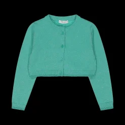 Cardigan da bambina in cotone con lurex