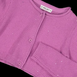 Cardigan da bambina in cotone con paillettes
