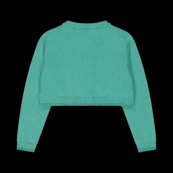 Cardigan da bambina in cotone con lurex