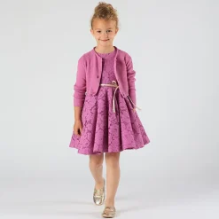 Cardigan da bambina in cotone con paillettes