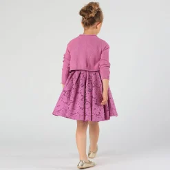 Cardigan da bambina in cotone con paillettes