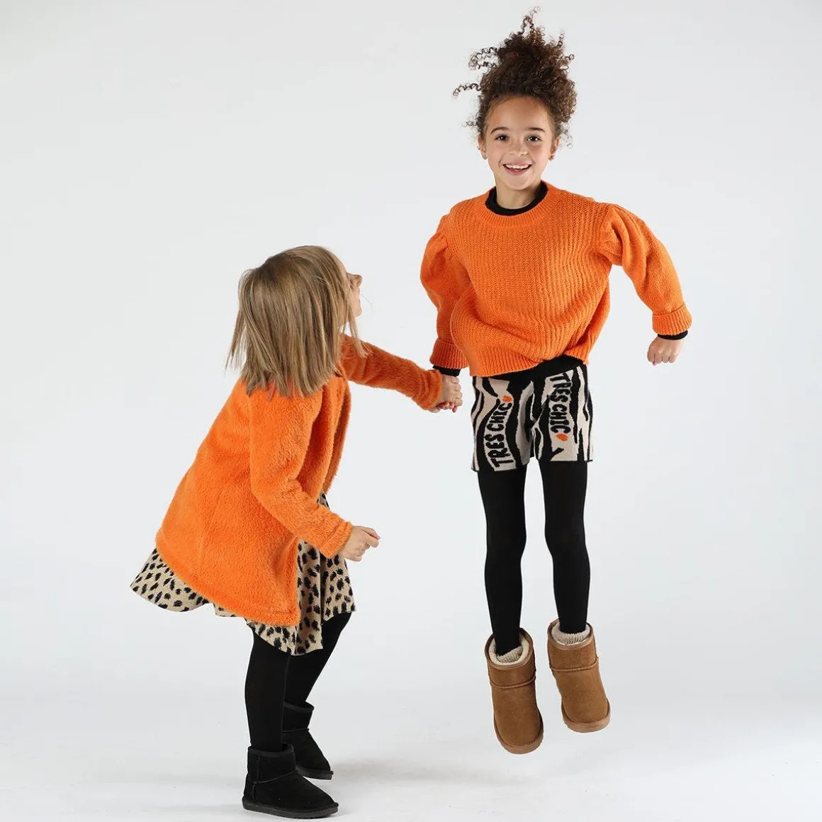 Cardigan in tessuto furry bambina