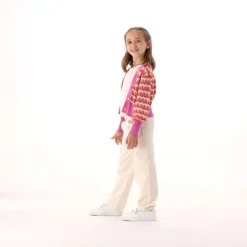 Cardigan in tricot rigato per bambina