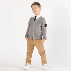 Cardigan tricot con trecce per ragazzo