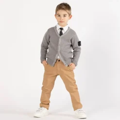 Cardigan tricot con trecce per ragazzo