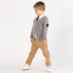 Cardigan tricot con trecce per ragazzo