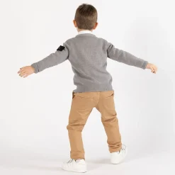 Cardigan tricot con trecce per ragazzo