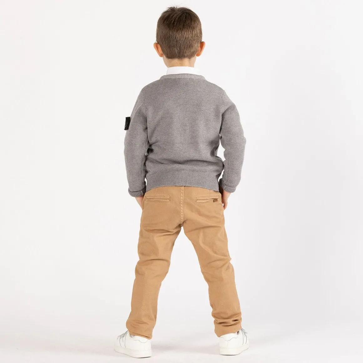 Cardigan tricot con trecce per ragazzo