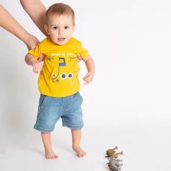 Completino da bambino con pantaloncino rigato