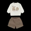 Completo 2 pezzi maglia e shorts per neonata