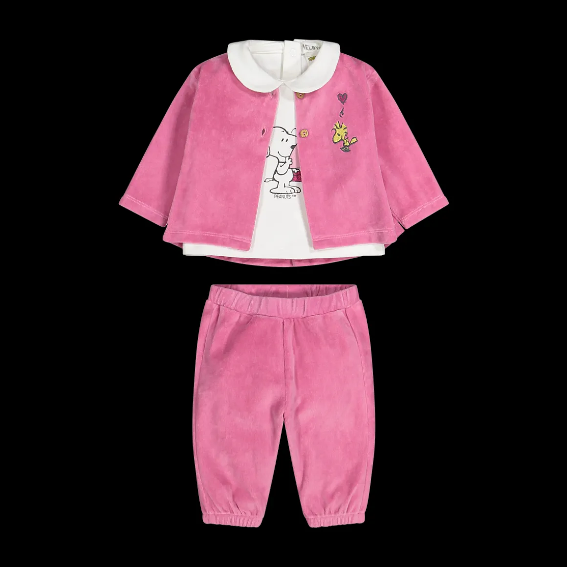 Completo 3 pezzi Peanuts per neonata