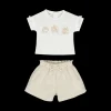 Completo 2 pezzi t-shirt + pantalone corto per neonata