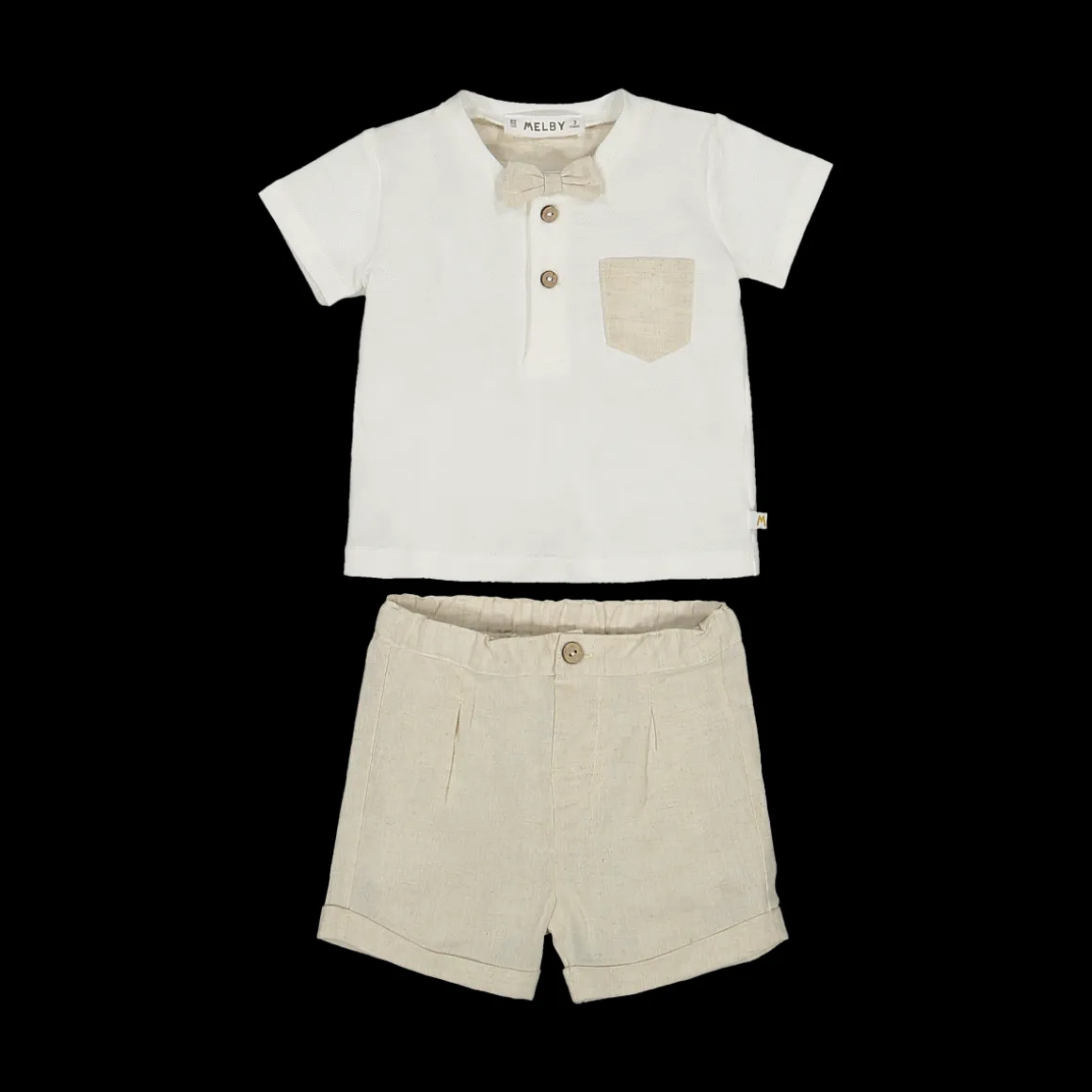 Completo 2 pezzi t-shirt + pantalone corto per neonato