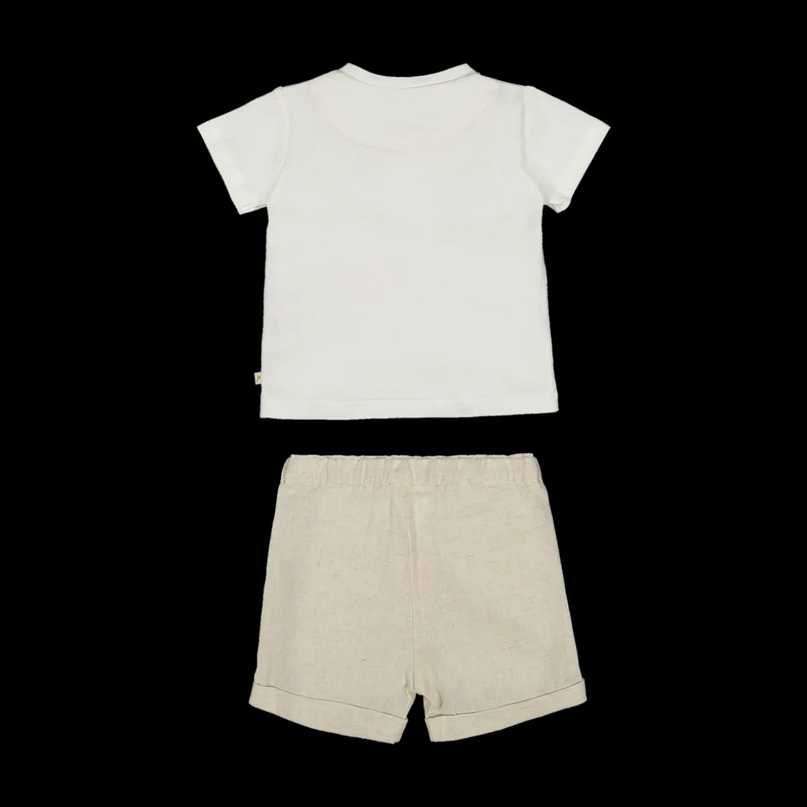 Completo 2 pezzi t-shirt + pantalone corto per neonato